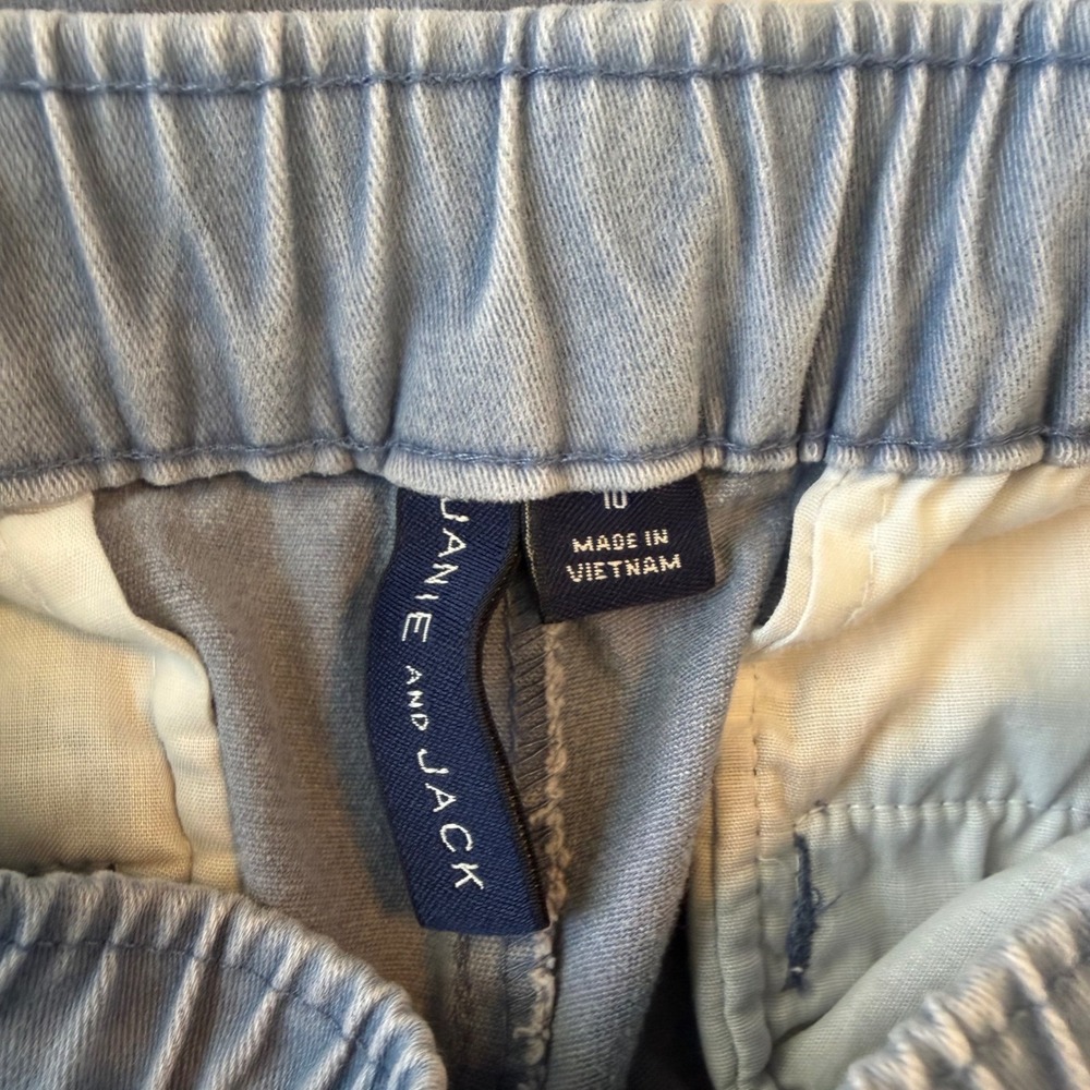 Janie and Jack Chino Jogger Light Blue Elastic Waist Preppy Casual Kids Size 10 - Picture 8 of 12
